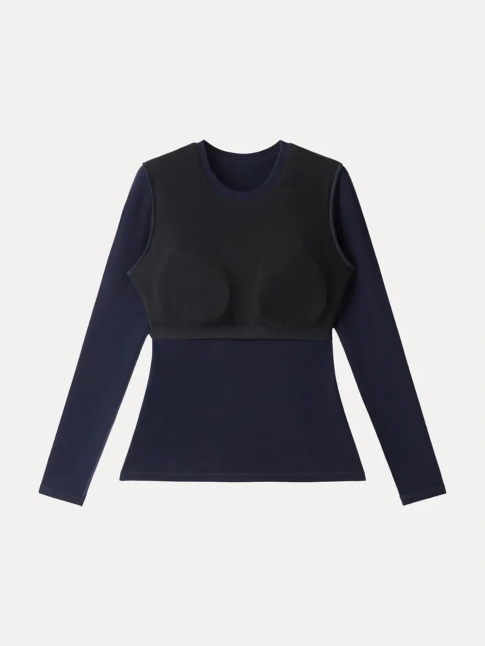 NWT OGL MaxWarm Crewneck Long Sleeve Bra Top in Smoky Navy - Picture 3 of 8